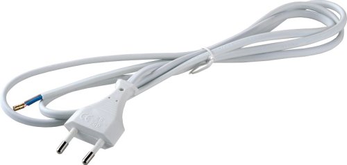 Шнур с электрической вилкой UNIVersal (ПВС 2х0.75) 2.2м белый картинка 